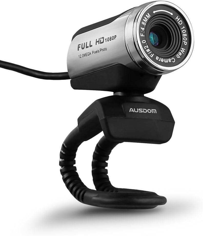 AUSDOM HD Webcam 1080P with Microphone, USB Desktop Laptop Web Camera 12.0MP, Auto Exposure, Pro Streaming Computer Camera for Laptop/Desktop/Skype/FaceTime/YouTube/Yahoo Messenger/Zoom Pack of 2