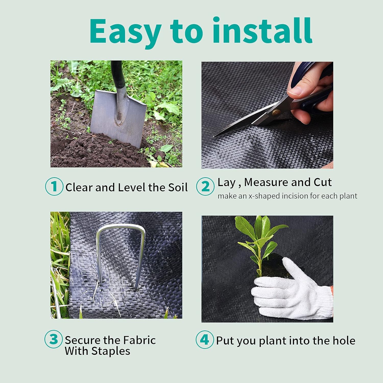 GDNaid 3ft x 300ft Weed Barrier Landscape Fabric 3.2oz Woven Heavy Duty Garden Ground Cover 3-Foot by 300-Foot