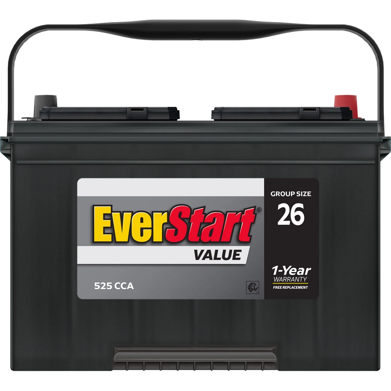 EverStart Value Lead Acid Automotive Battery, Group Size 26 12 Volt, 525 CCA
