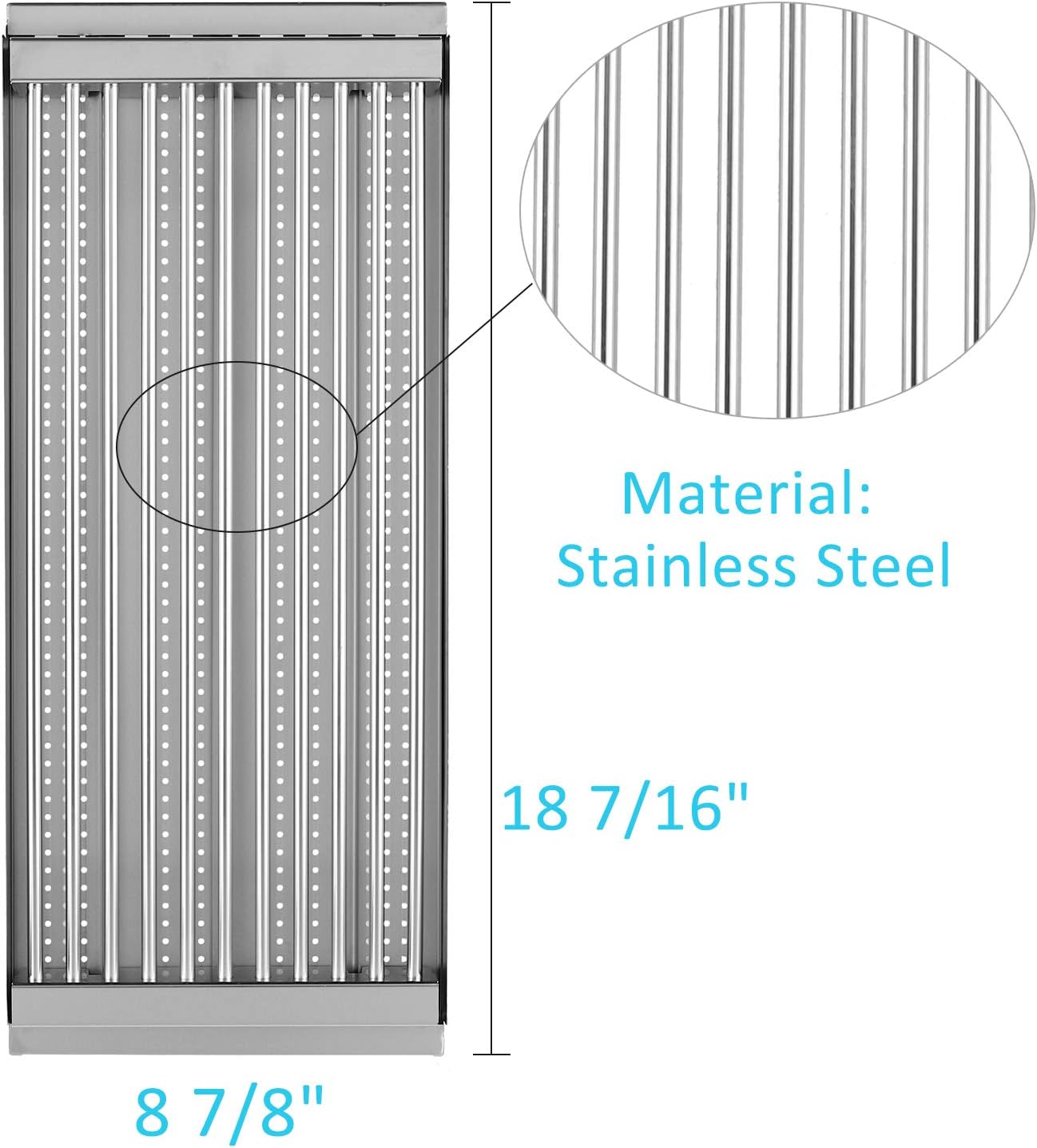 BBQration 18 7/16" Stamped Stainless Steel Cooking Grid Replacement Emitter Set for Charbroil Tru-Infrared Grill 463241314 463270512 463270909 463270912 463241313, Kenmore 415.16167210, and More