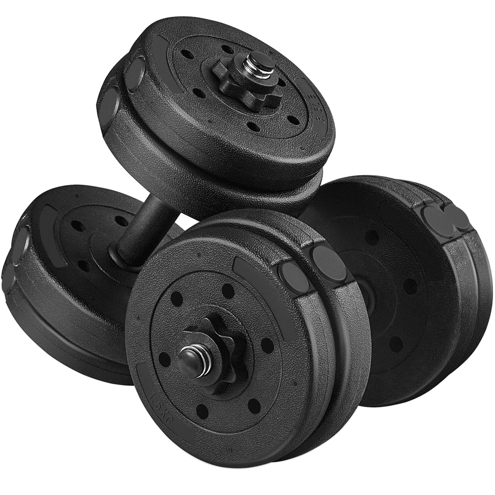 Yaheetech 66LB Adjustable Dumbbell Weight Set Home Training Dumbbell Pair Lifting Black