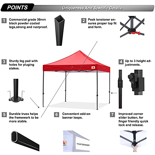 ABCCANOPY Patio Pop Up Canopy Tent Commercial-Series