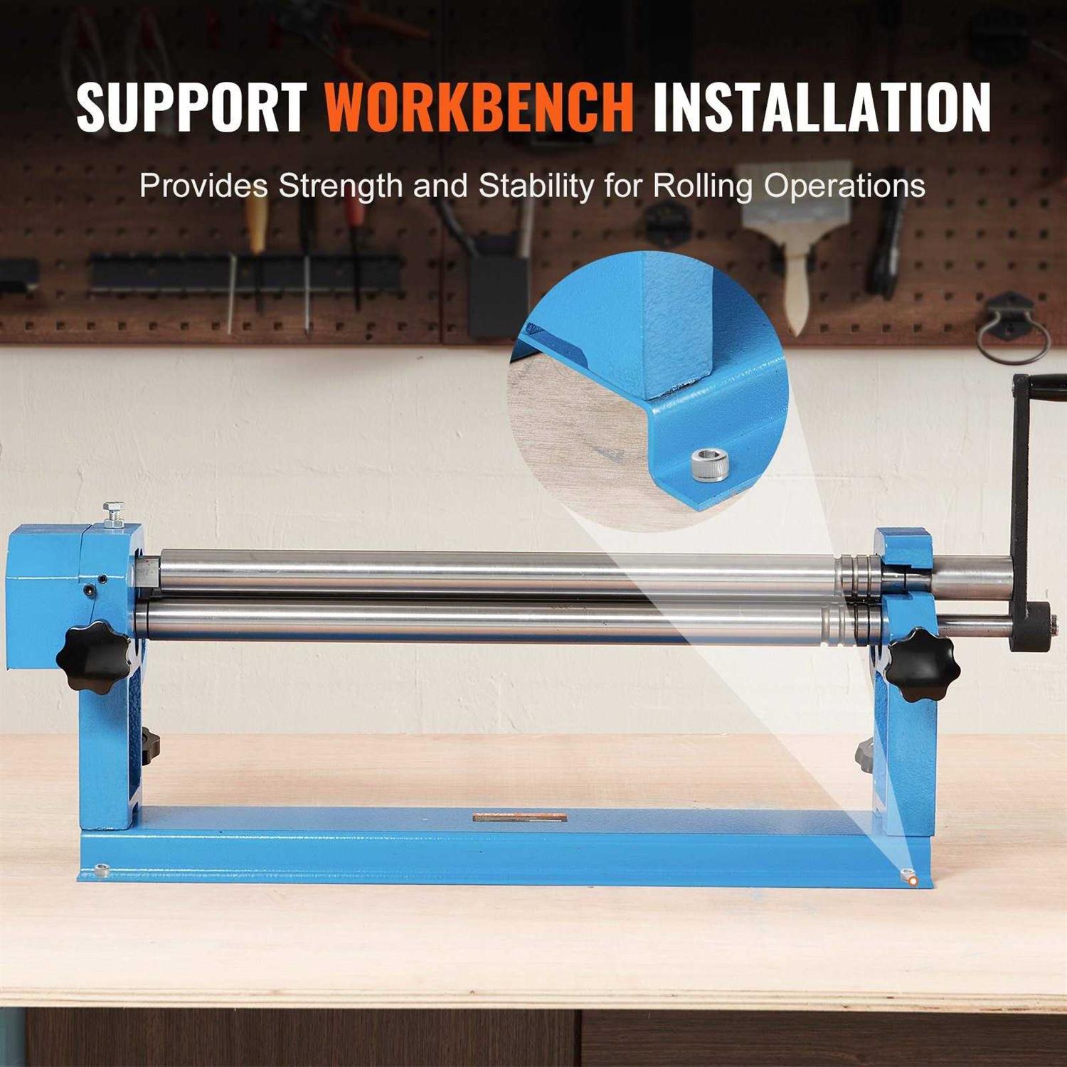 VEVOR Slip Roll Machine Forming Width Gauge Capacity Sheet Metal Slip Roller Rolling Bending Machine with 2 Detachable Rollers - Shop Hardware Tools Online Store