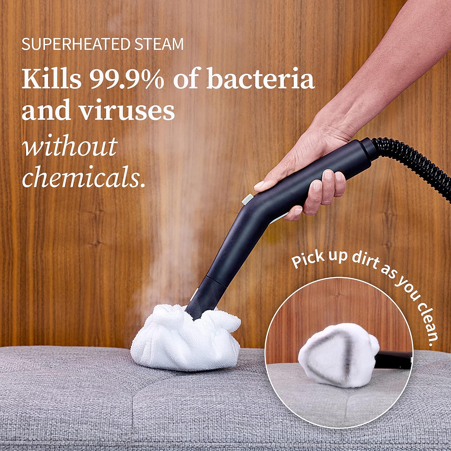 Certified Refurbished Dupray Neat Steam Cleaner Powerful Multipurpose Portable Steamer for Floors, Cars, Tiles Grout Cleaning. Chemical Free Disinfection for Home Kills 99.99%* of Bacteria and Viruses