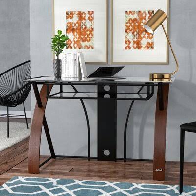 Cayuga Glass Desk Ebern Designs