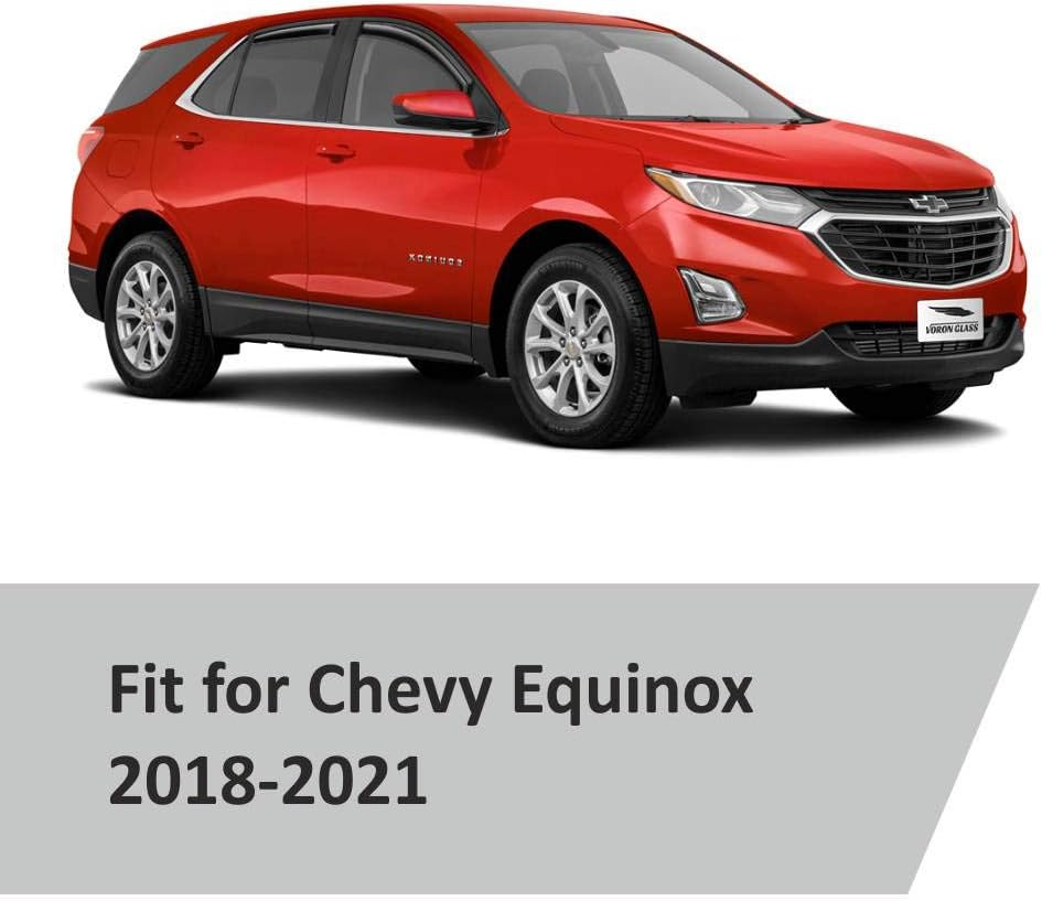Voron Glass in-Channel Extra Durable Rain Guards for Chevrolet (Chevy) Equinox 2018-2022, Window Deflectors, Vent Window Visors, 4 Pieces - 220126 Pack of 2