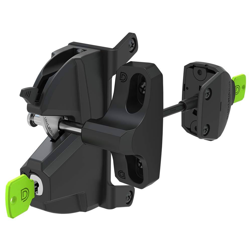 LokkLatch Medium Security Locking Privacy Gate Gravity Latch, Key Lockable on Both Sides of Gate LL3PWA