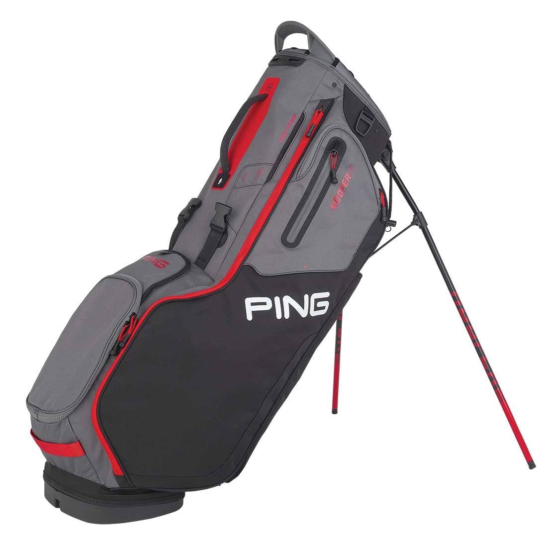 Ping Hoofer 14 Stand Bag | Black/Grey/Scarlet