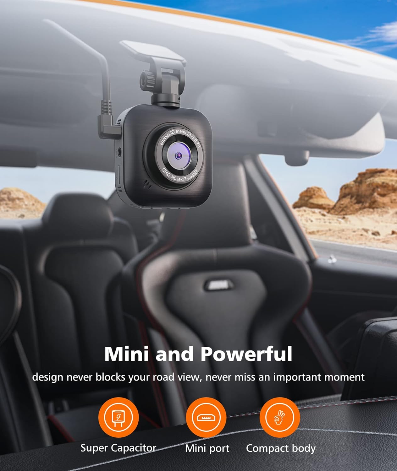 Spedal Dash Cam Front with 32GB SD Card 1080P Full HD Car Camera 2560x1440P HD F1.6 Aperture Record Ultra Night Vision 150° Wide Angle Smart Dash Camera for Cars, Loop Record, G-Sensor Pack of 2