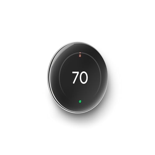 Google Nest Learning Thermostat (4th Gen, 2024) with Nest Temperature Sensor - Energy Saving Smart Thermostat with Adaptive Eco - Works with Alexa and Google Home App - Polished Obsidian