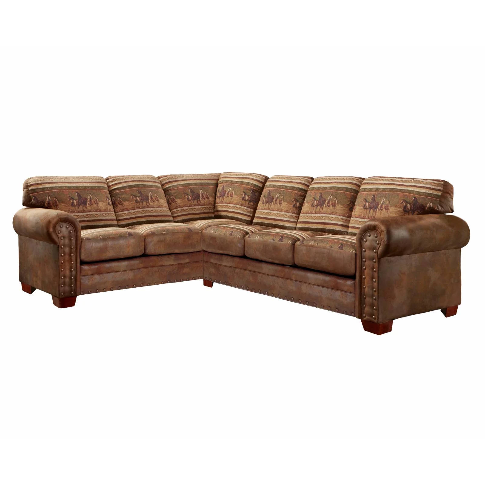 American Furniture Classics Model 8506-40K Wild Horses Two Piece Sectional Sofa