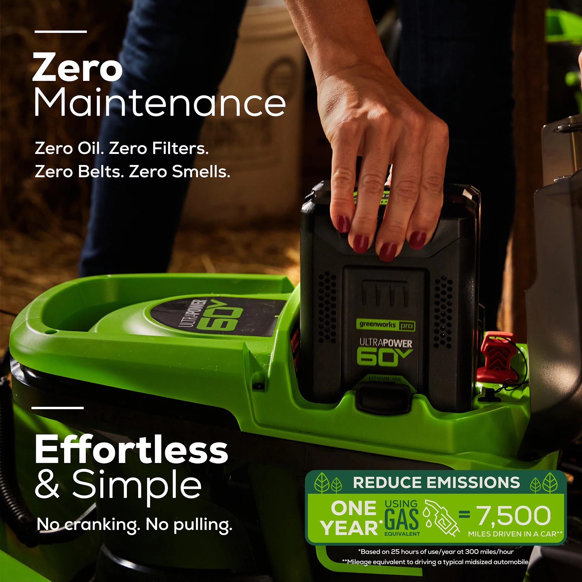 Greenworks 60V 21 Cordless Brushless Lawn Mower with 5.0Ah Battery & Charger