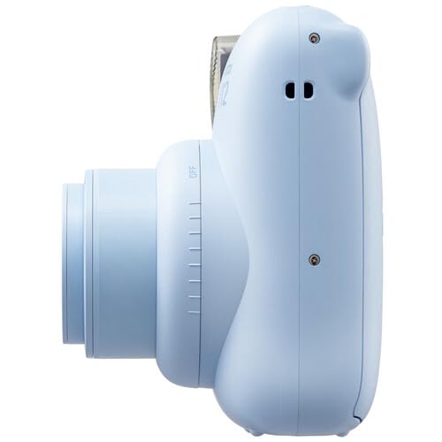 Fujifilm Instax Mini 12 Instant Camera Pastel Blue with 40 Sheets Fujifilm Instax Mini Film Bundle, Sunshine Photo Microfiber Cleaning Cloth Included