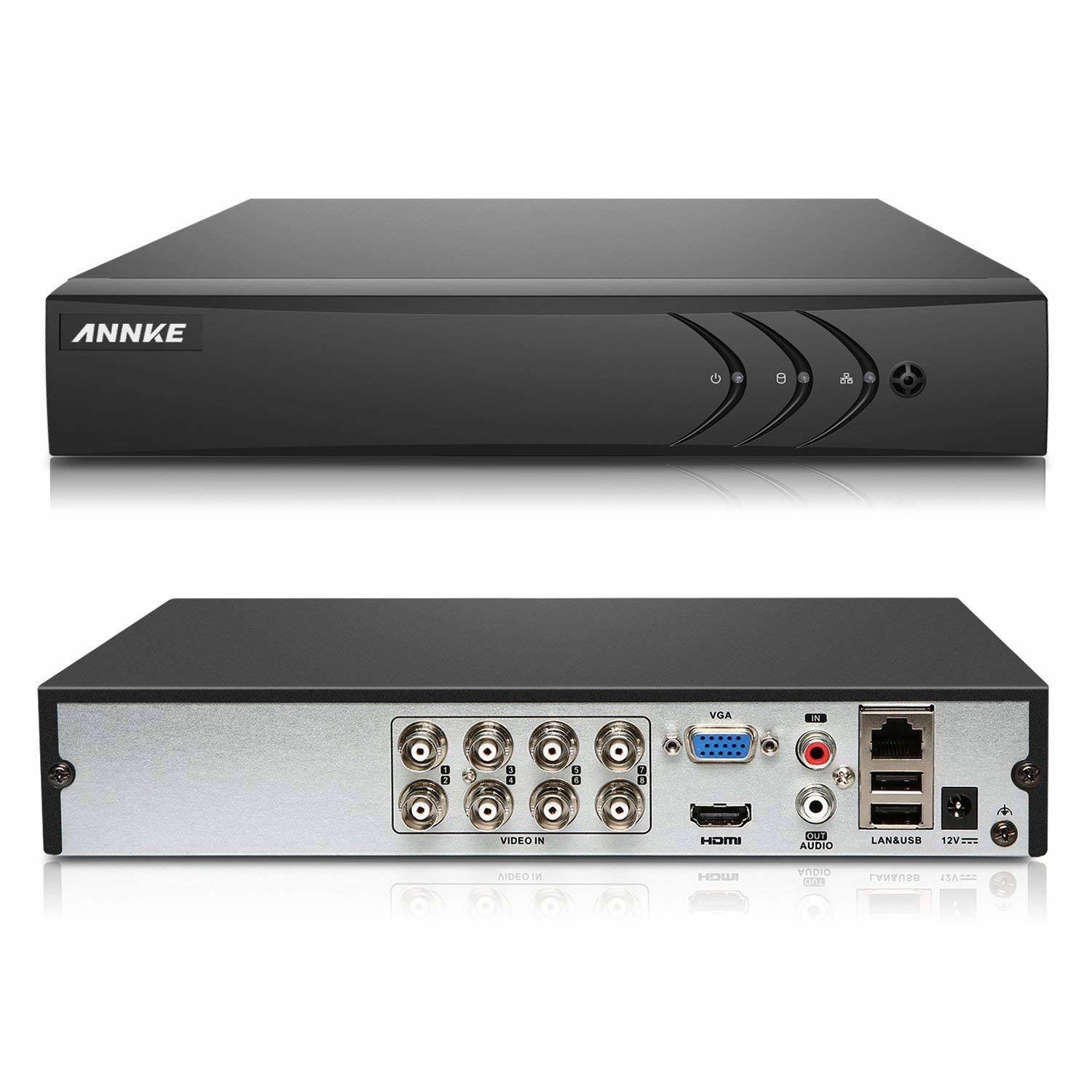 Annke 8-Channel Security Camera System HD-TVI 1080p Lite Video DVR and 4 1.0mp