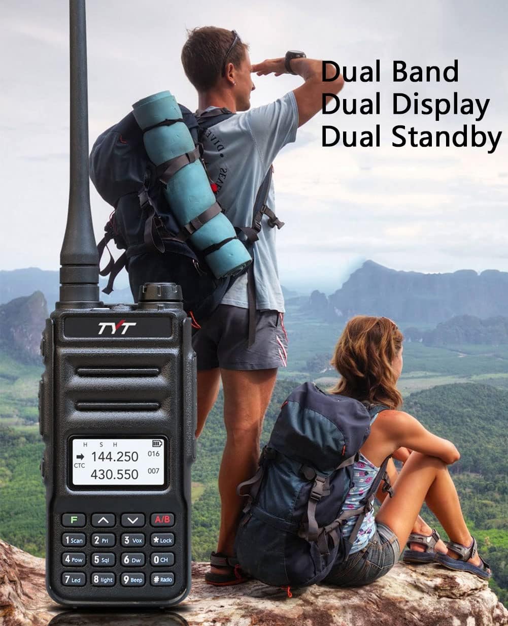 TYT TH-UV88 Ham Radio Handheld Two Way Radio Analog Amateur Dual Band VHF UHF Walkie Talkies for Adults Long Range, Rechargeable, 200 Channels, Scanner, LCD Display, DTMF, CTCSS/DCS, Support Chirp Pack of 2