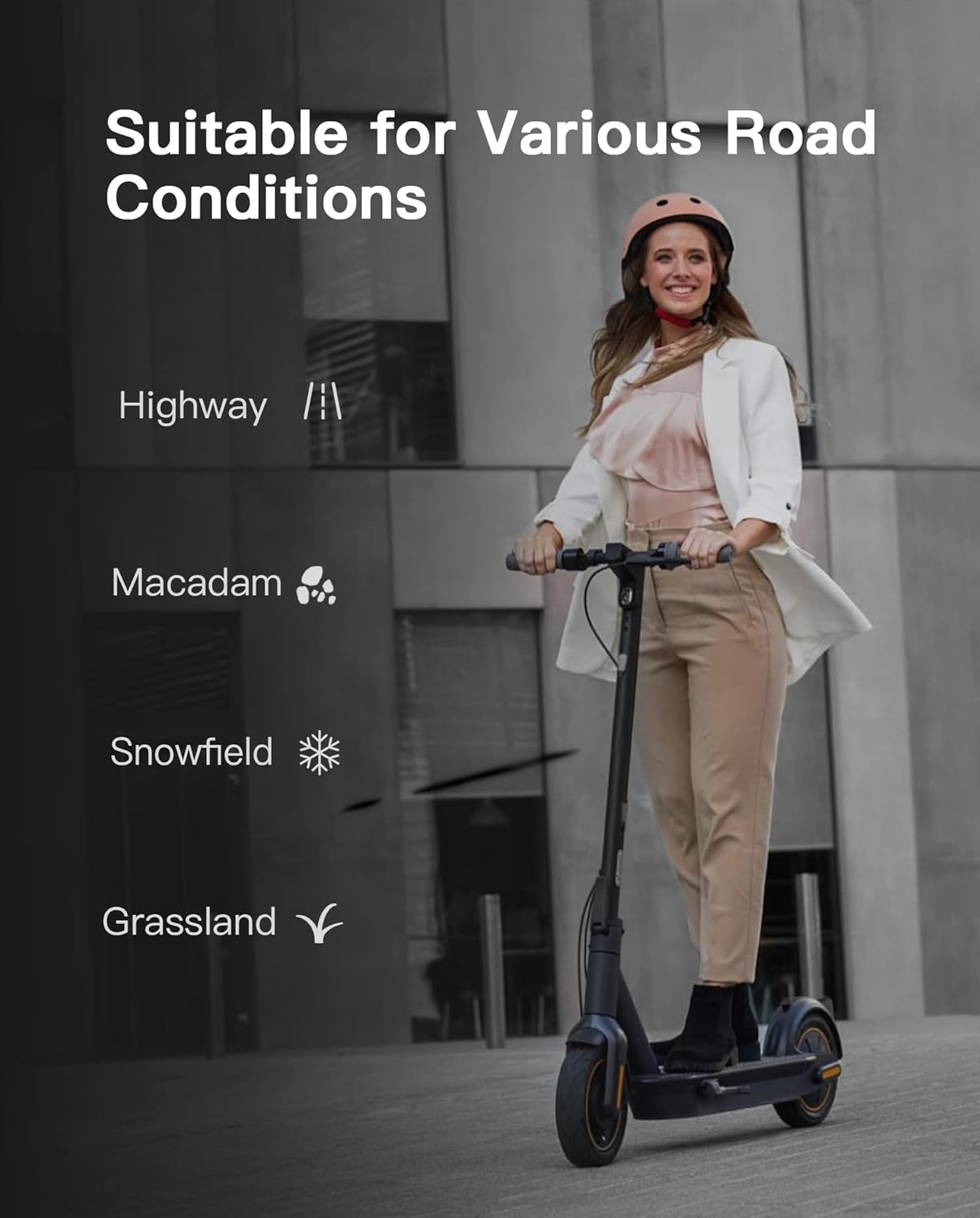 STIO Original Tubeless Front Tire Compatible with Ninebot by Segway Max G30 G30LP Electric KickScooter Solid Rubber Vacuum Outer Non-Slip Max-G30 Tire Kick Scooter Original Accessories Pack of 2