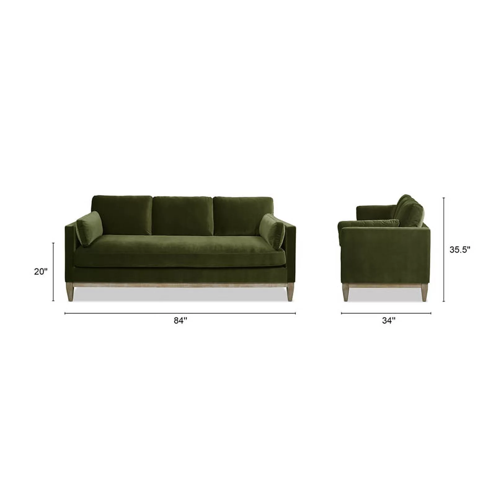 Jennifer Taylor Home Knox 84" Modern Farmhouse Sofa Olive Green