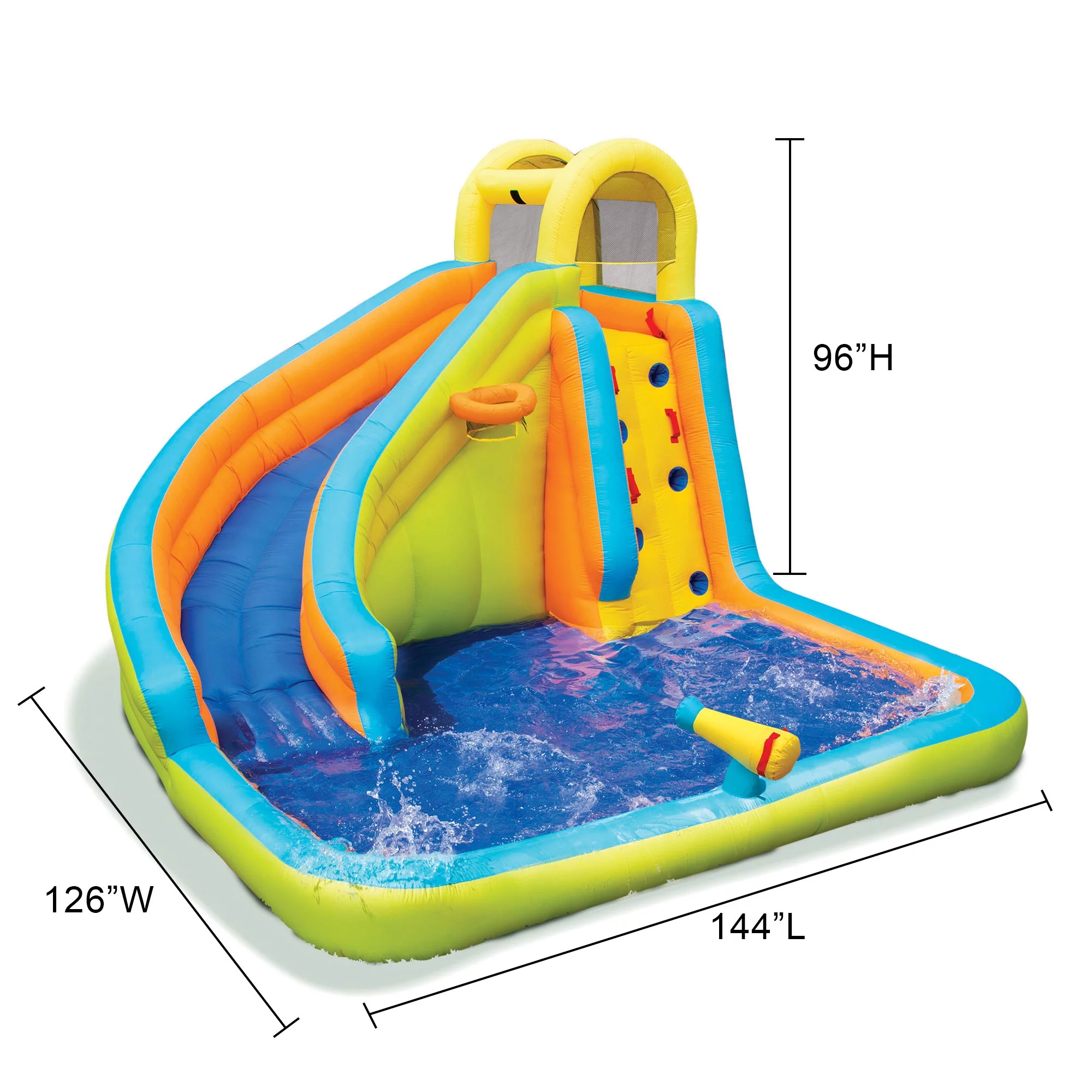 Banzai Splash 'N Blast Outdoor Backyard Inflatable Water Slide Splash Park