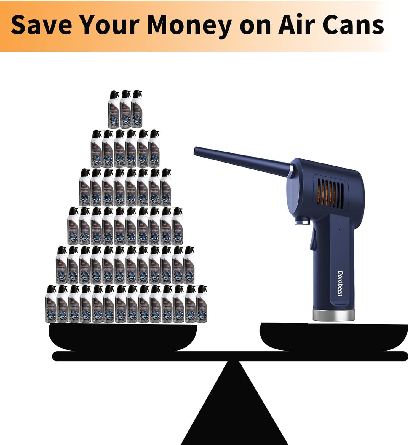 Cordless Air Duster, Blower & Vacuum 2 in 1, Compressed Air Duster, Portable Handheld Electronics Air Duster, Power 77000 RPM Motor, 10000 PA Suction, for Keyboard Car Computer Toys.