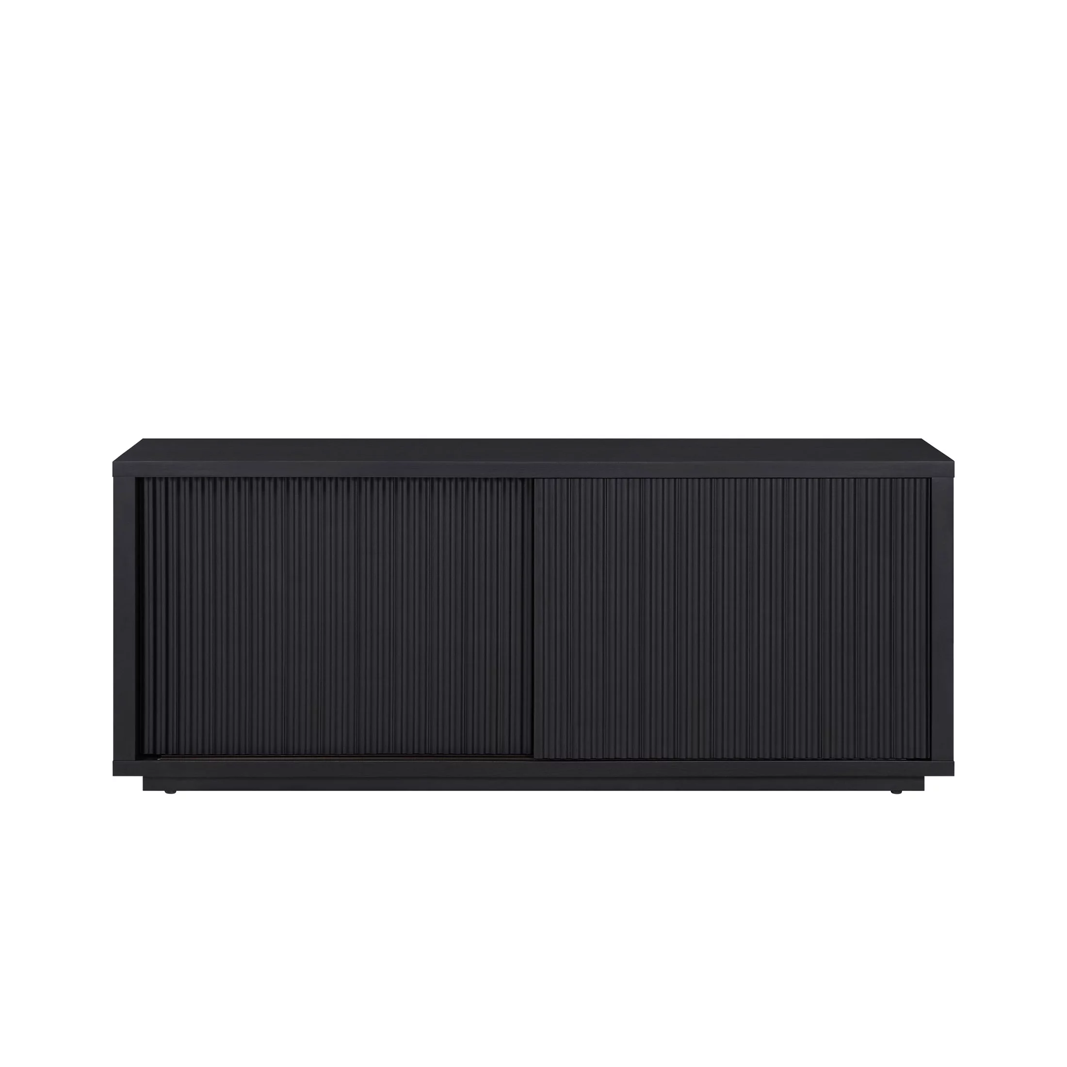 Beautiful Fluted TV Stand for TV’s up to 70” by Drew Barrymore, Rich Black Finish
