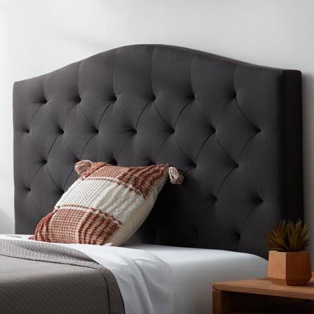 Rest Haven Curved Edge Headboard, King/ Cal King, Charcoal, Gray
