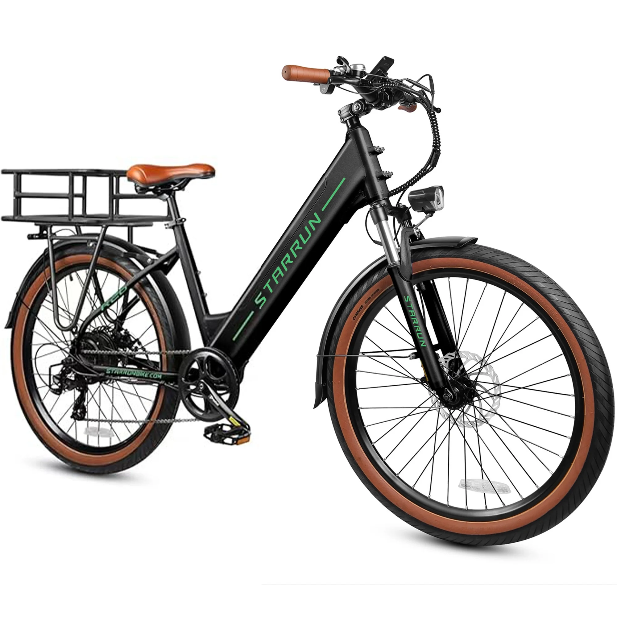 Electric Bikes for Adults,500W E Bike, 48V 12Ah 7 Speed 26''X2.4 Tire Electric Bicycles for Adult