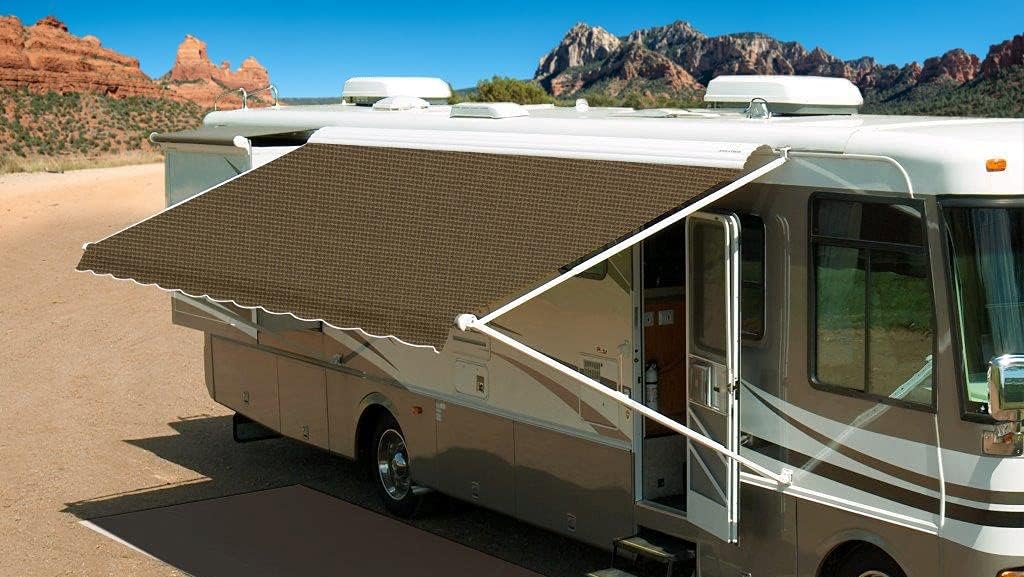 RV Awning Fabric Replacement - Acrylic for Dometic with existing Metal Cover (18' (Fabric 17'2"), Cadet Grey)
