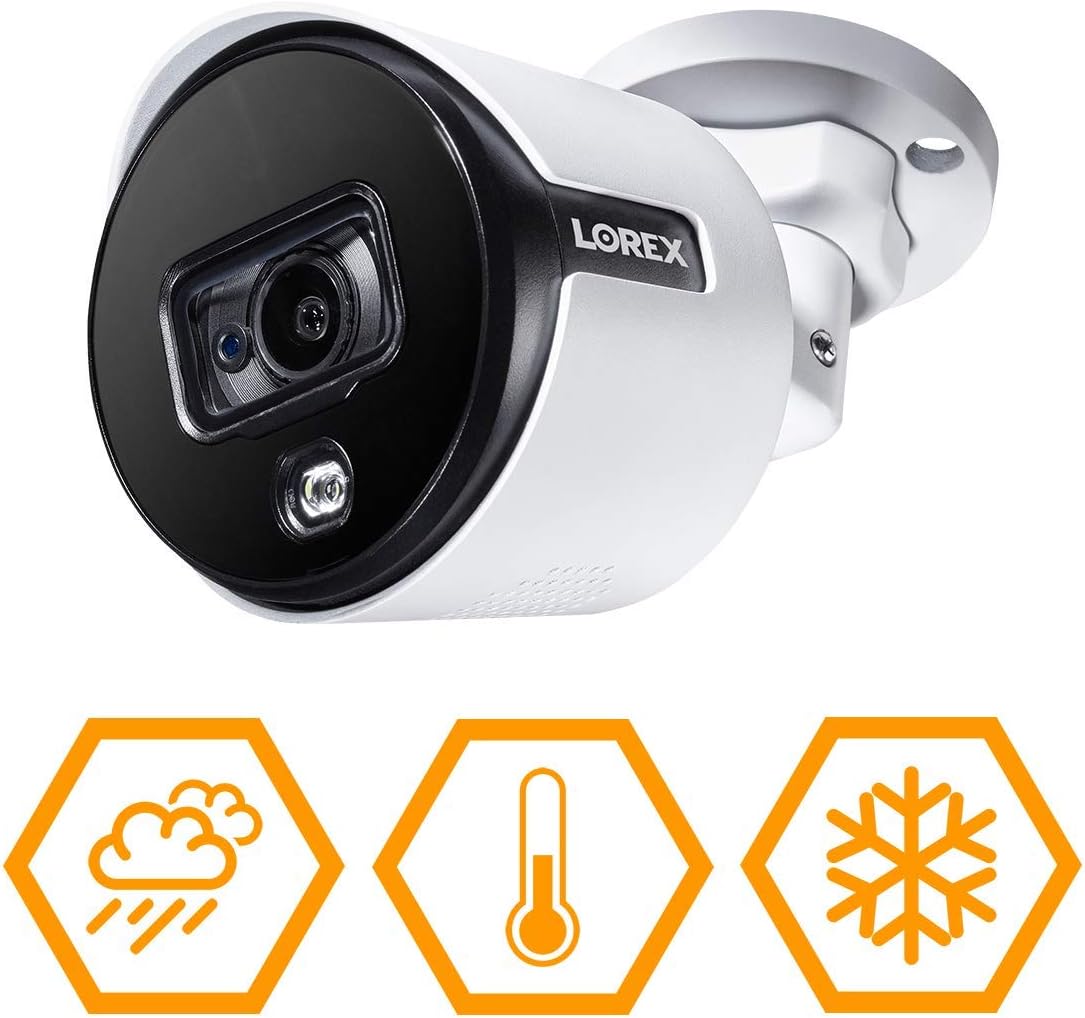 Lorex 4K Ultra HD Indoor / Outdoor Security System with 8-Channel 2TB DVR and Four 4K (8MP) Active Deterrence Cameras Featuring Smart Motion Detection and Smart Home Voice Control