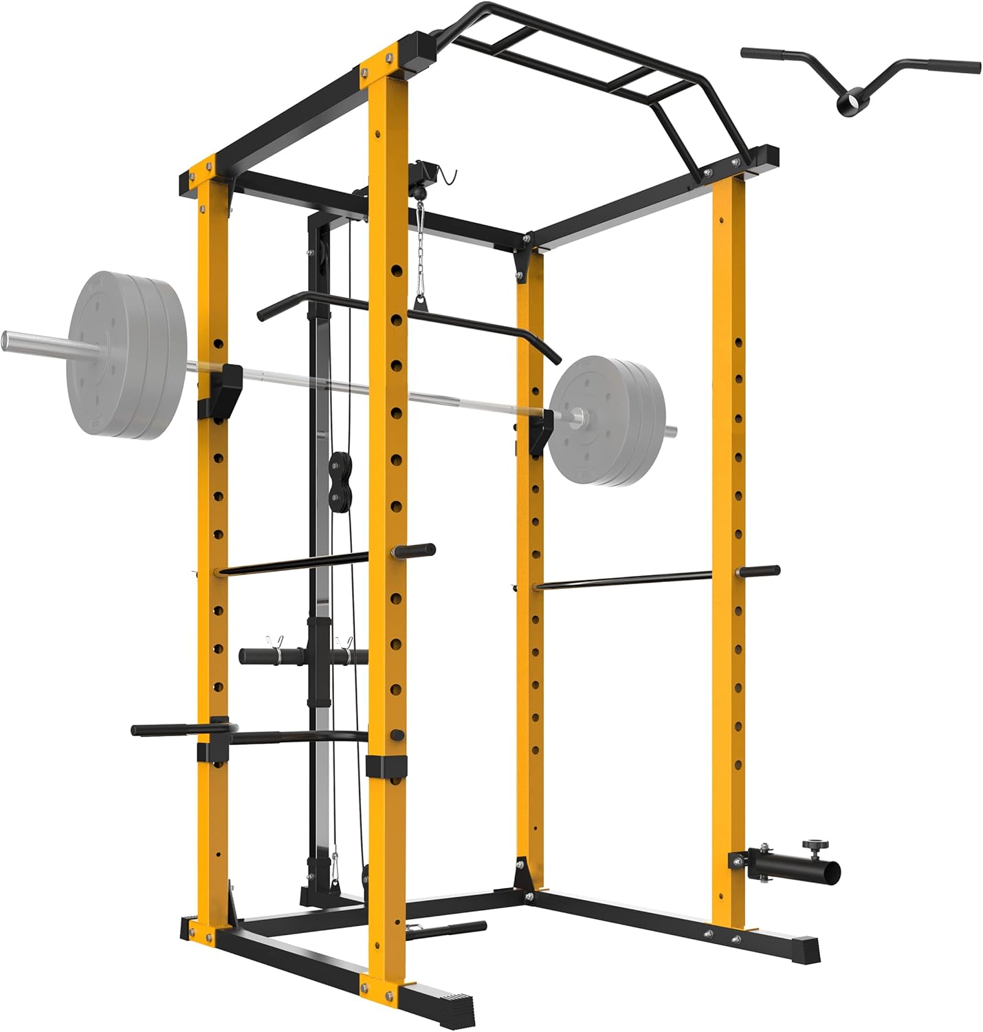 MAJOR LUTIE Smith Machine, Power Cage with LAT Pull-Down Pulley System and Squat Rack for Total Body Training Garage & Home Gym Equipment