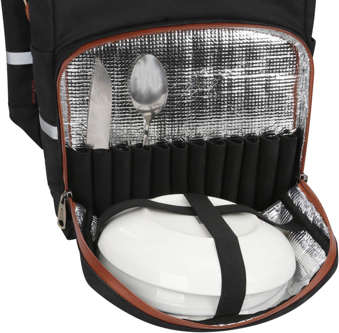 TOURBON Canvas Pannier Bicycle Rear Rack Back Seat Tail Insulated Trunk Cooler Double Bag