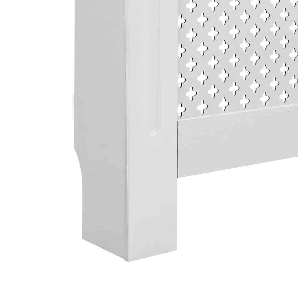 vidaXL Radiator Cover White 44.1&ldquo;x7.5&rdquo;x32.1&ldquo; MDF Heater Heating Side Cabinet