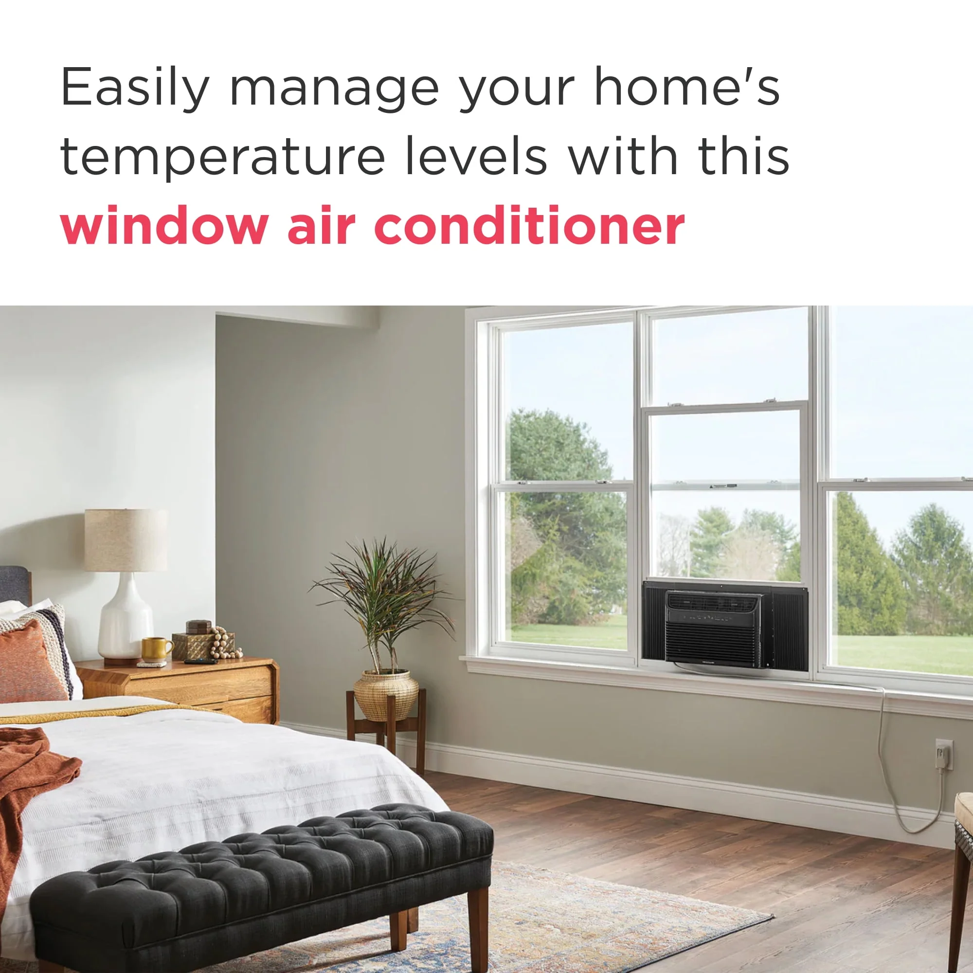 Frigidaire 8,000 BTU 350 sq ft Window Air Conditioner with Remote, Black,FHWC083WAB
