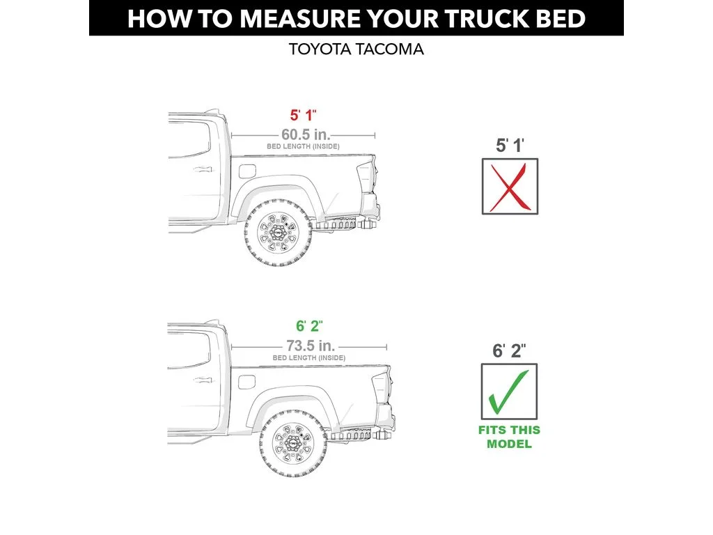 Gator by RealTruck EFX Hard Tri-Fold Truck Bed Tonneau Cover | GC44015 | Compatible with 2016 - 2023 Toyota Tacoma will not work w/ Trail Edition models 6' 2" Bed (73.7")