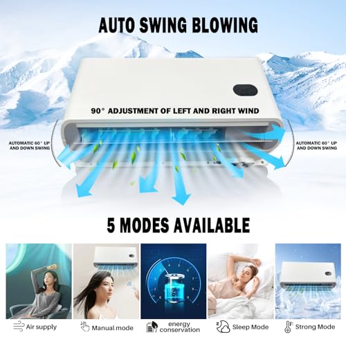 7,000BTU Electric Truck AC Unit Split 12V Low Noise Fast Cooling High Efficiency For Semi-Truck, Trailer, Bus, Camper, Pickup, Motorhome