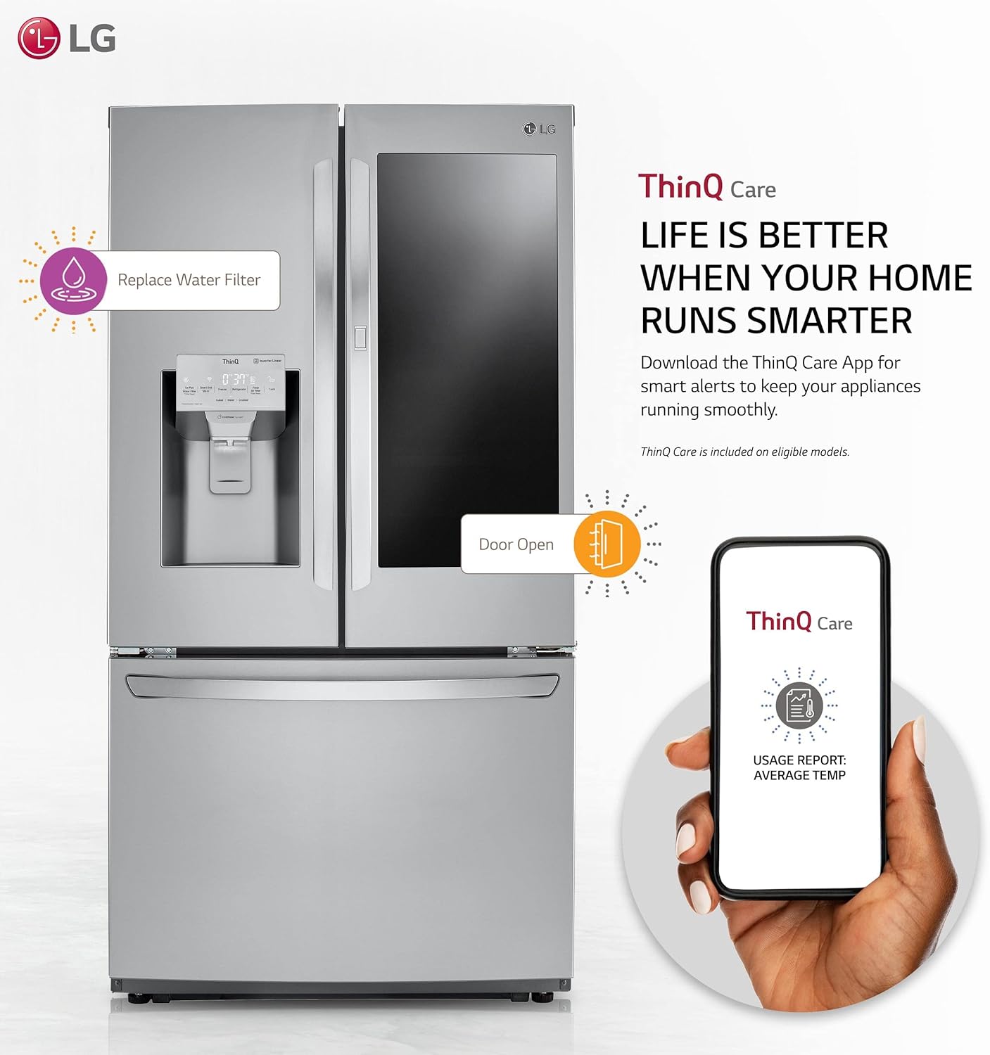 LG LFXC22596S 22 cu.ft. Stainless Smart Counter-Depth Refrigerator