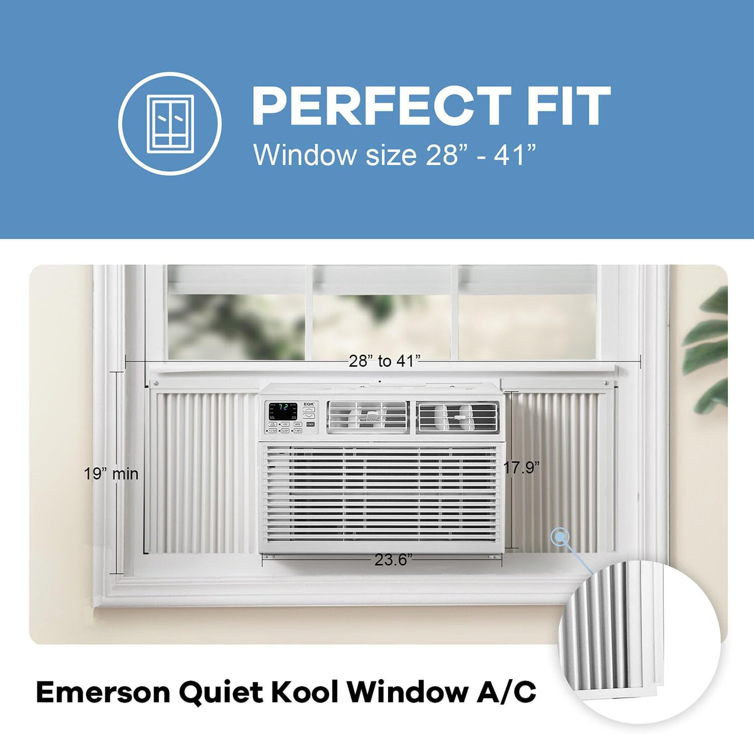 Emerson Quiet Kool 15,000 BTU Window Air Conditioner and Dehumidifier, 115V, Window AC Unit for Large Rooms up to 700 Sq. Ft., Perfect for Apartment and Living Room, Window Unit with Remote