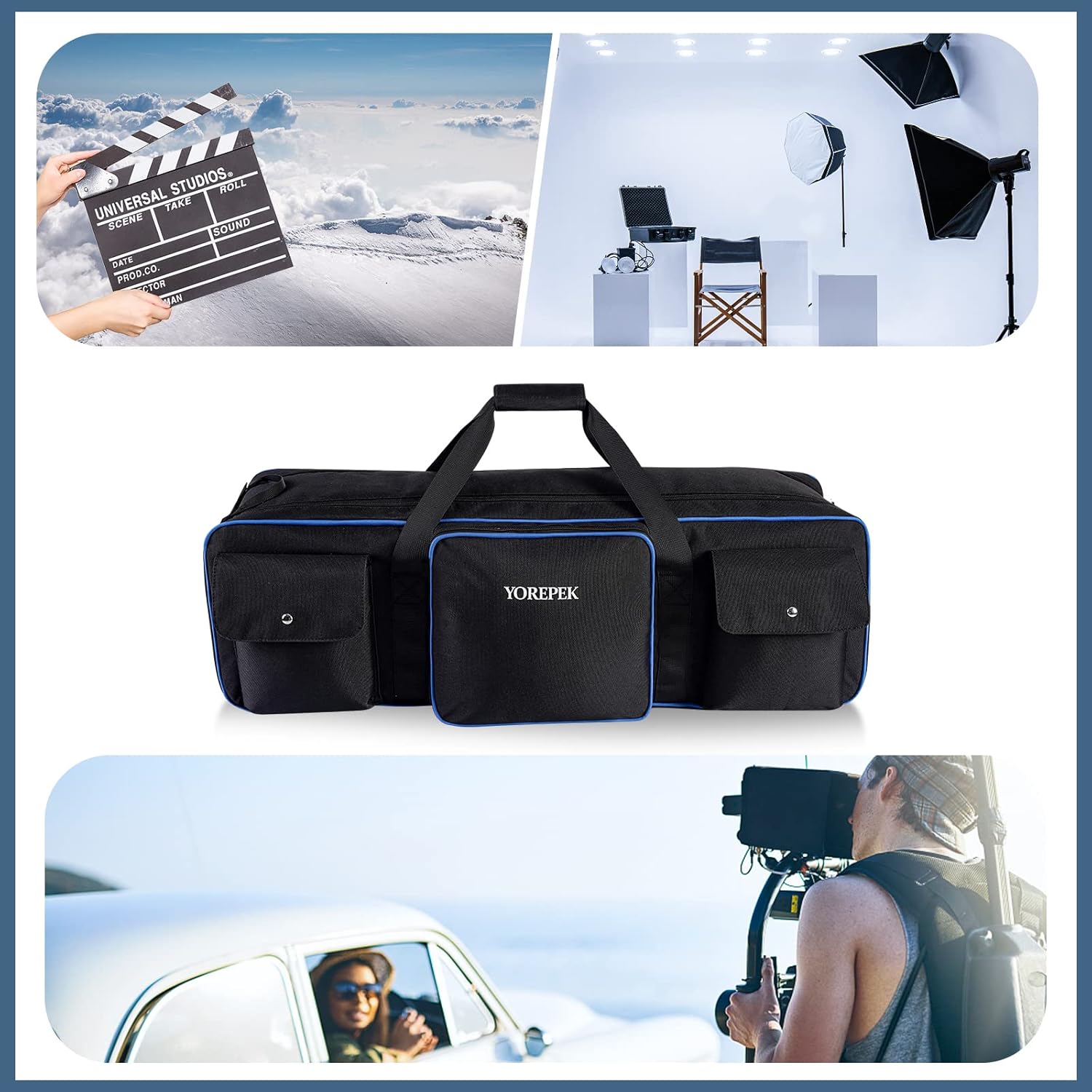 YOREPEK 30.5 Tripod Carrying Case Bag, Light Stand Bag with Strap Removable Padding, Photo Studio Equipment Large Case for Flash Light Stand, Tripods, Monopods, Umbrellas, Boom Stands