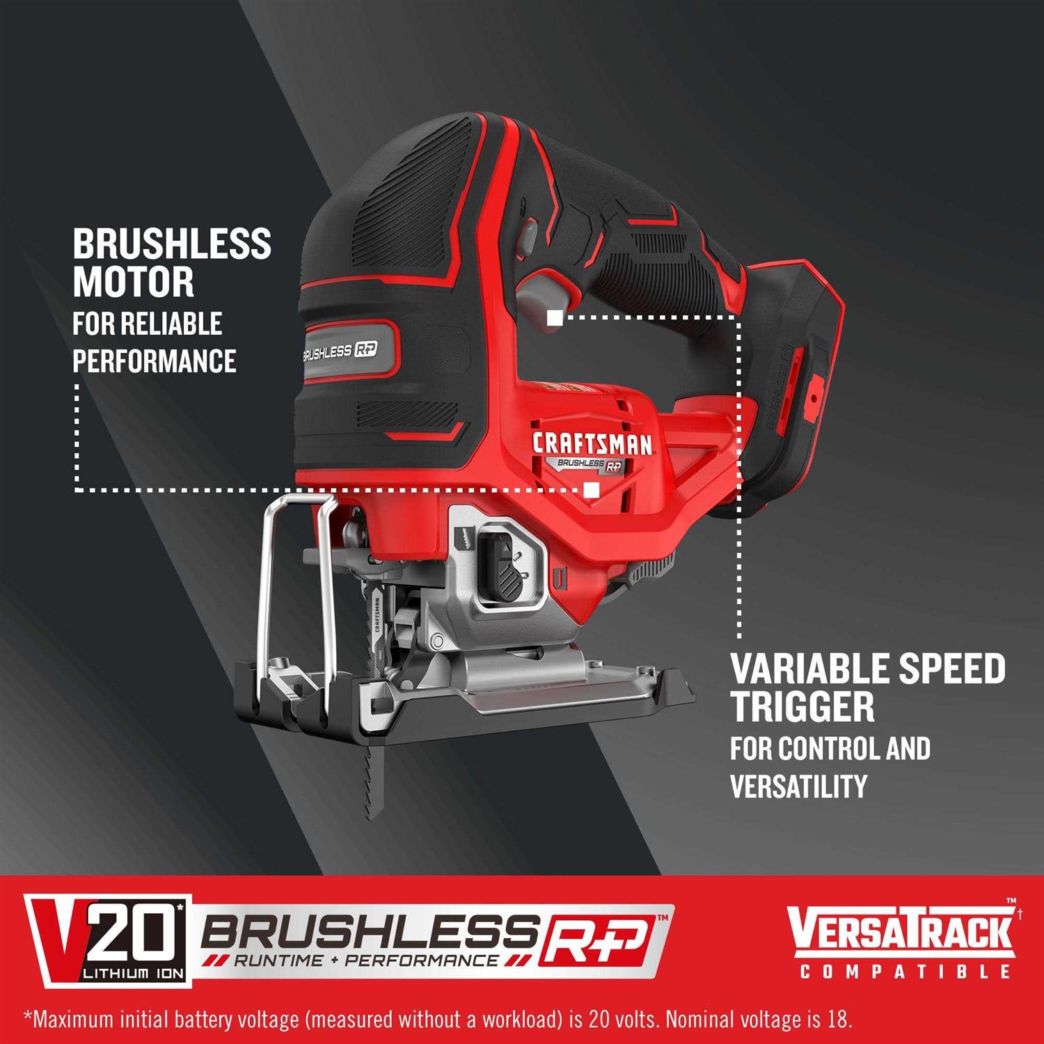 Craftsman Jig Saw CMCS650B V20 RP 20-Volt Max Brushless Variable Speed Keyless Cordless - Shop Hardware Tools Online Store