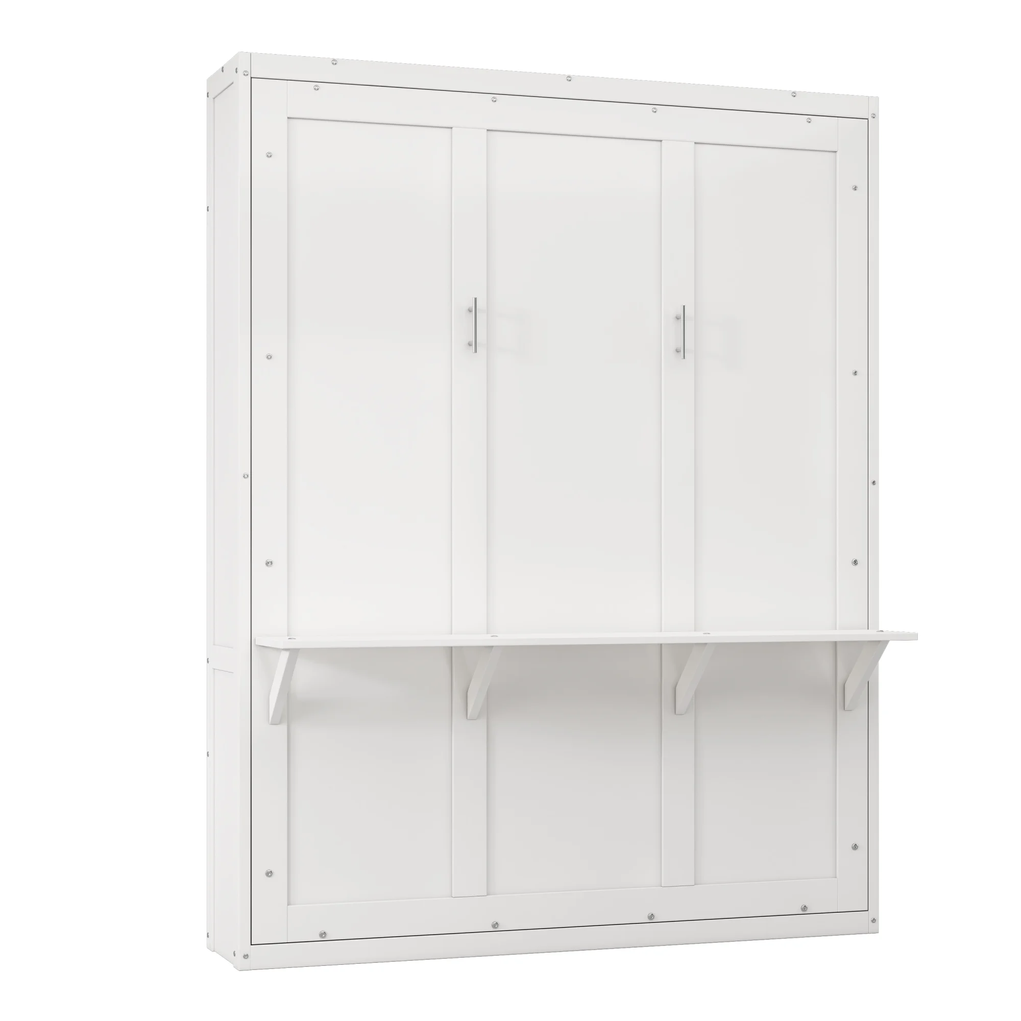 KLMM Modern Wooden Queen Size Murphy Bed 68-inch Cabinet Bed Folding Wall Bed with Desk Combo, Perfect for Small Spaces and Guest Rooms [Amazon.com]