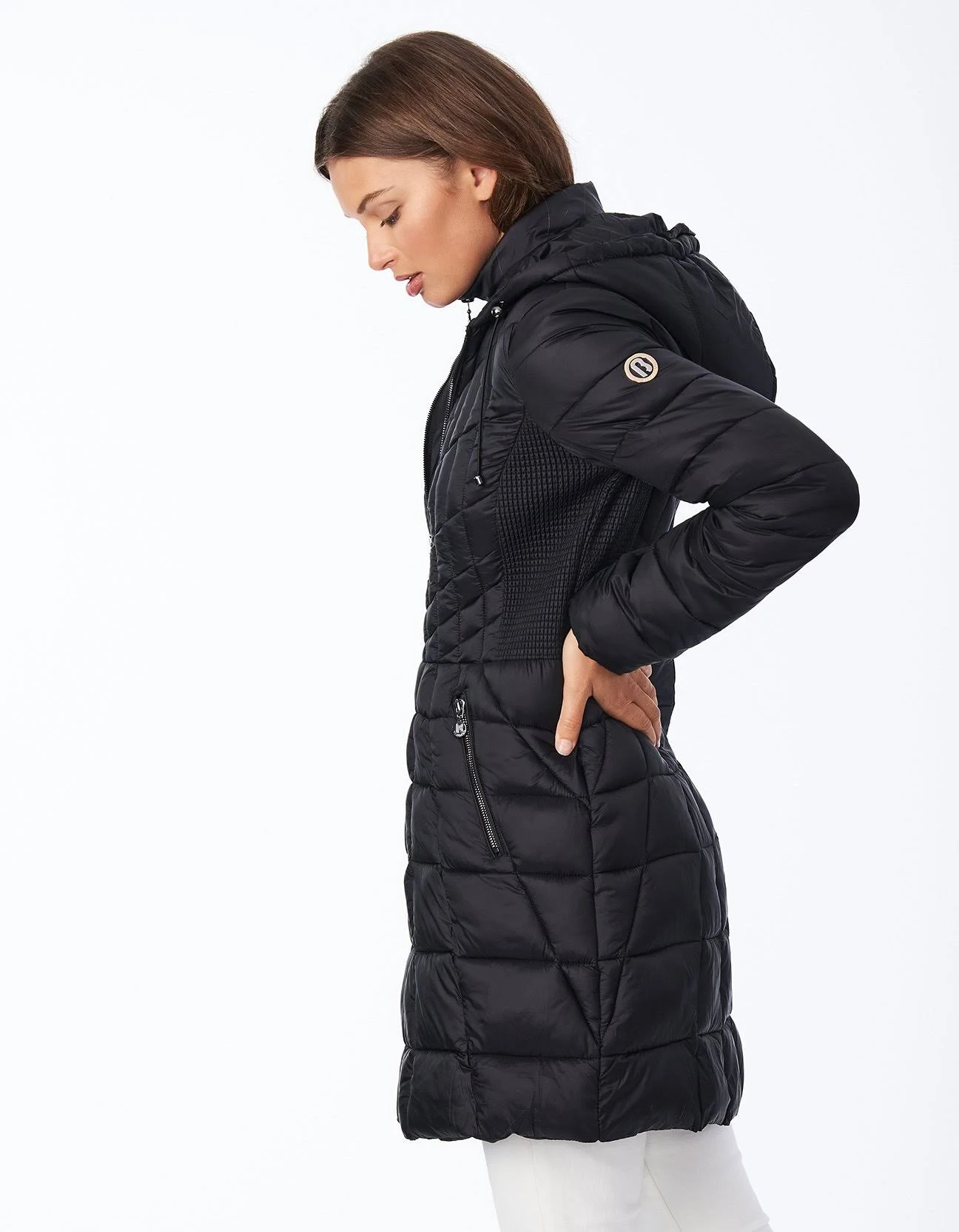 Bernardo Hooded Packable Puffer Coat - Black