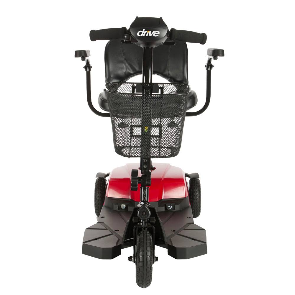 Drive Medical Bobcat X4 Compact Transportable Power Mobility Scooter, 4 Wheel, Red