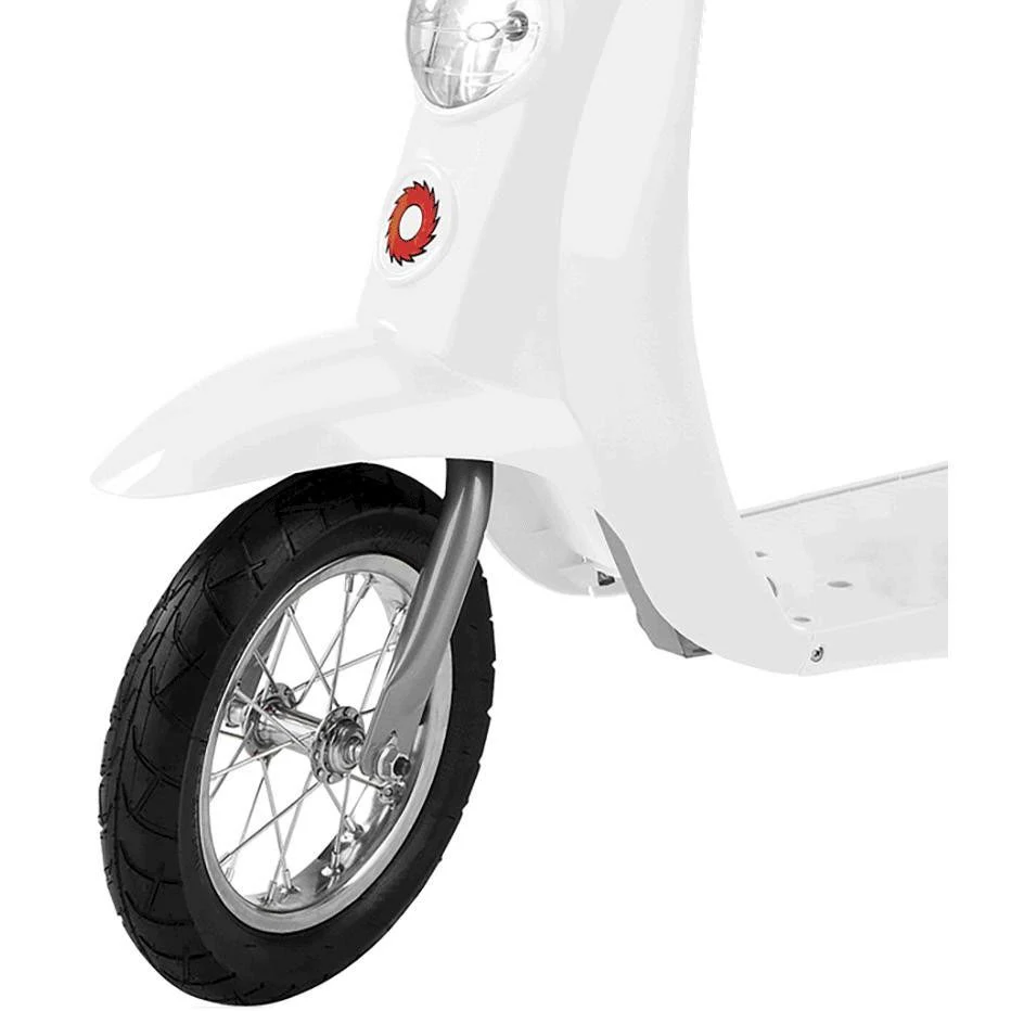 Razor Pocket Mod Miniature Euro 24V/250W Electric Retro Scooter, White + Helmet