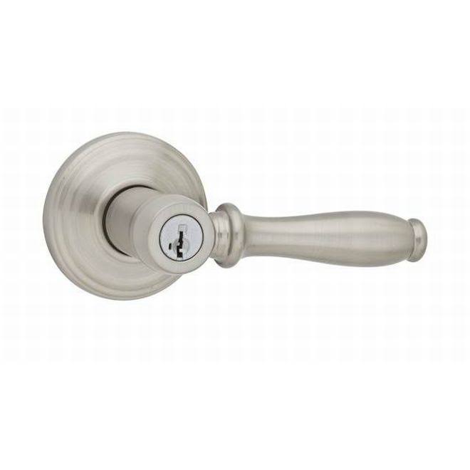 Kwikset 740ADL-15S Ashfield SmartKey Keyed Entry Lever in Satin Nickel