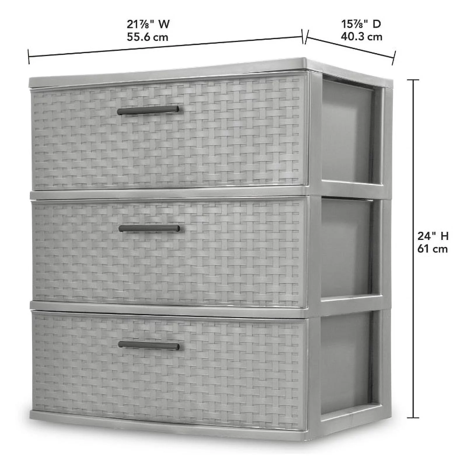 Sterilite 3 Drawer Wide Weave Tower Plastic - Curated Treasures Market