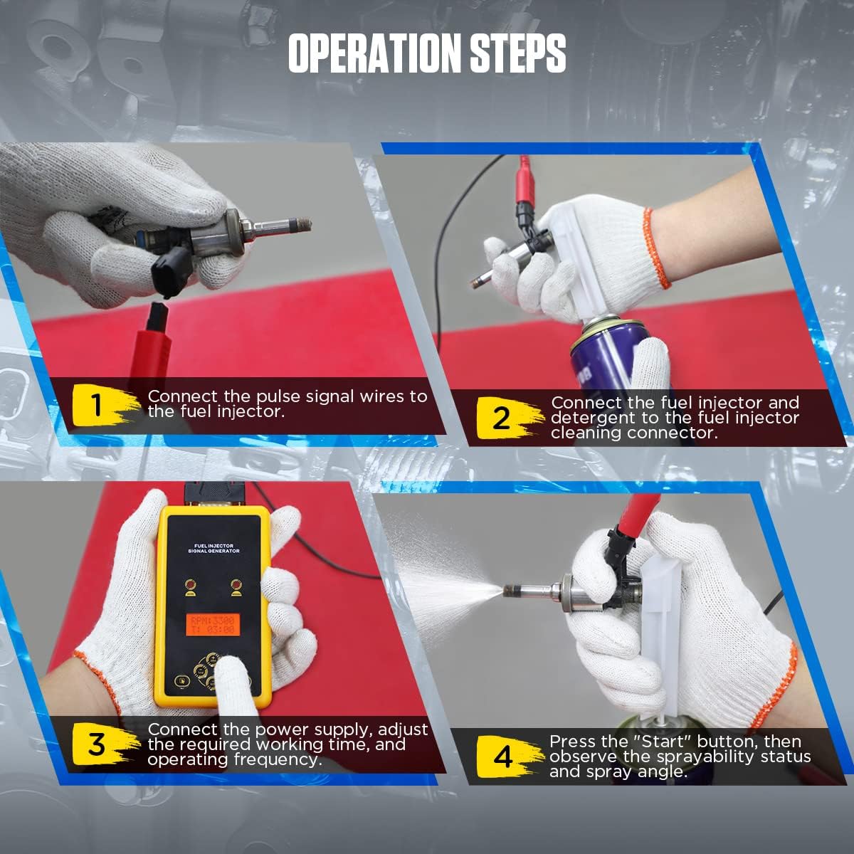 QPKING Car Fuel Injector Signal Generator,Automotive Fuel Injection Systems Cleaners,Fuel System Cleaning Assistant Fuel Injector Cleaner