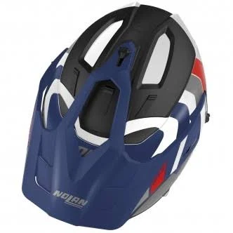 Nolan N70-2 x Decurio N-Com Helmet Blue Red Metal White Size XL