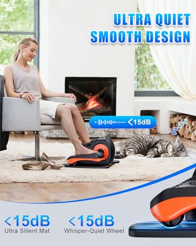 Under Desk Elliptical Machine, Electric Ellipse Leg Exerciser as Seen on Tv for Seniors with 12 Adjustable, Portable Quiet Elliptical Machine, Seated Pedal Exerciser with Remote Control