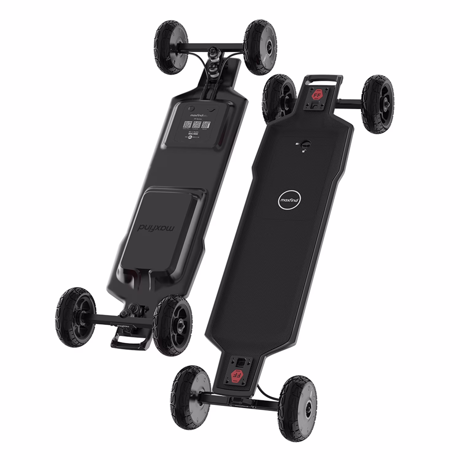 Maxfind All-Terrain Electric Skateboards with Remote Electric Longboard for Adults, 28 Mph Top Speed, 165 mm Large Wheels, 1500W Dual Motor, 38 Inch