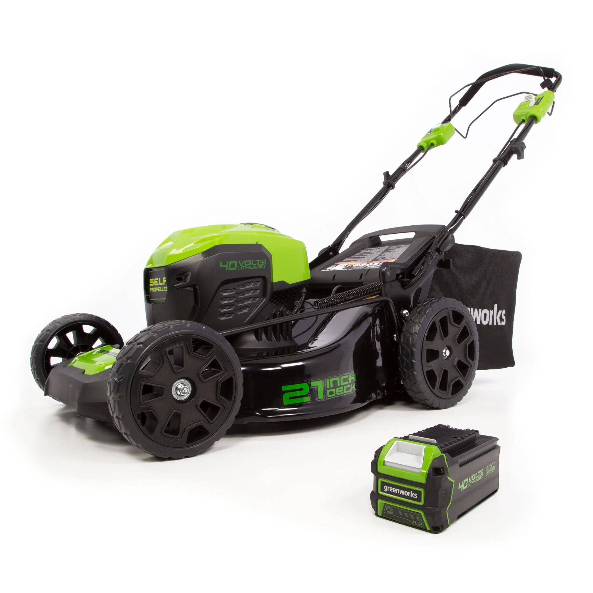 Greenworks 21 40V Self-Propelled Lawn Mower with 5.0 Ah Battery & Charger 2516402