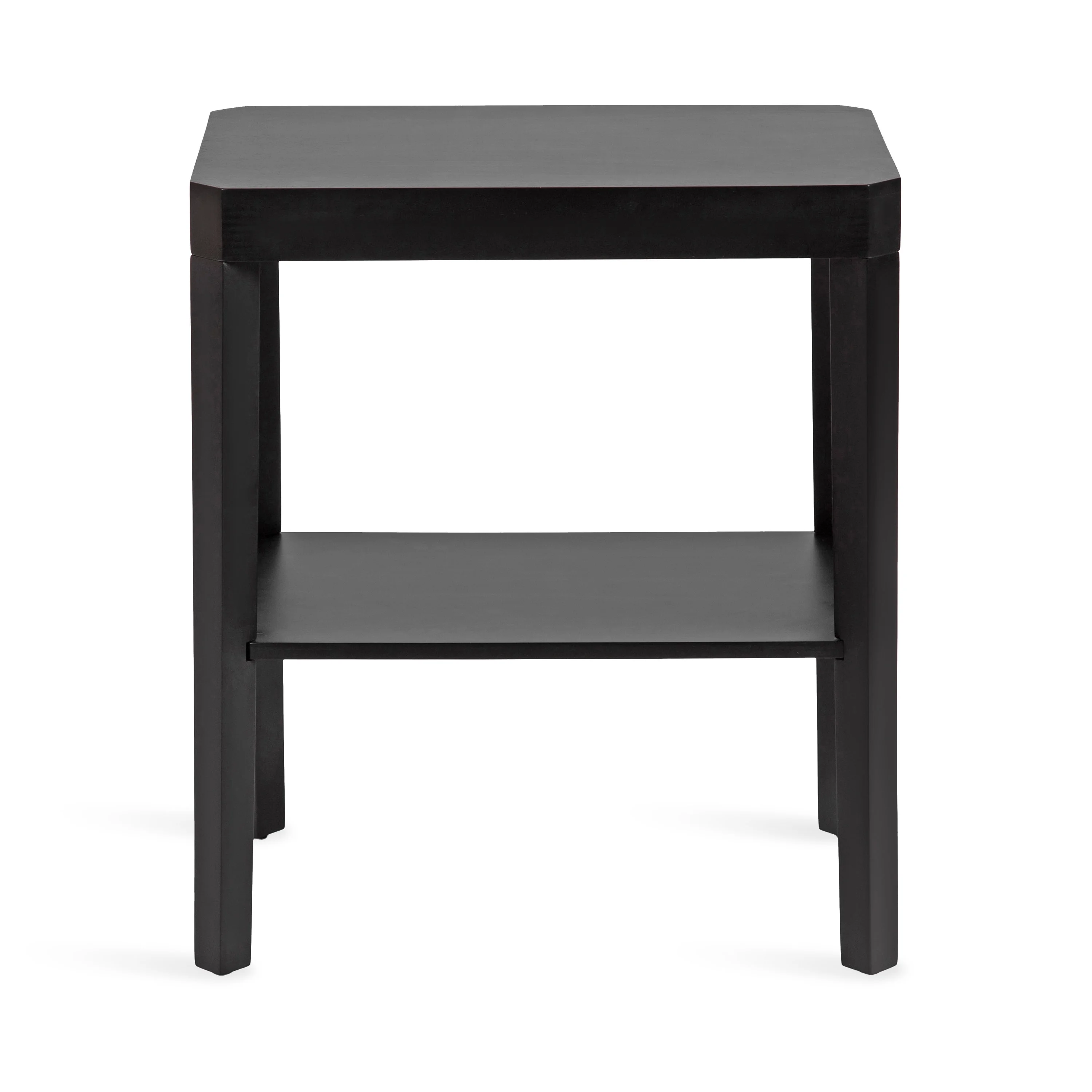 Kate and Laurel Talcott Modern Rectangle Wood Side Table, 22 x 14 x 26, Black, Transitional Decorative Two-Tier End Table for Use as a Bedroom Nightstand or Living Room Accent